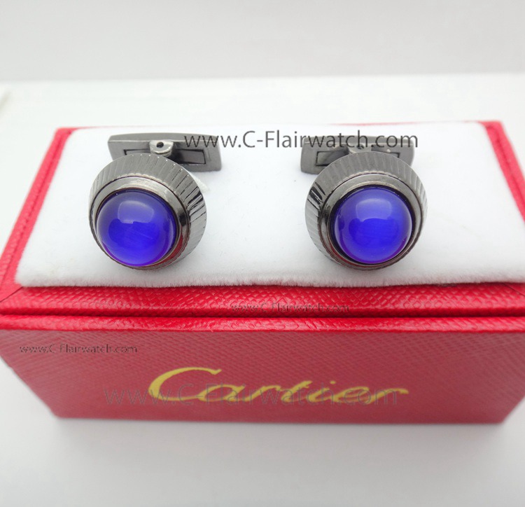 Mens Cartier Cufflinks - Black and Blue Cufflinks